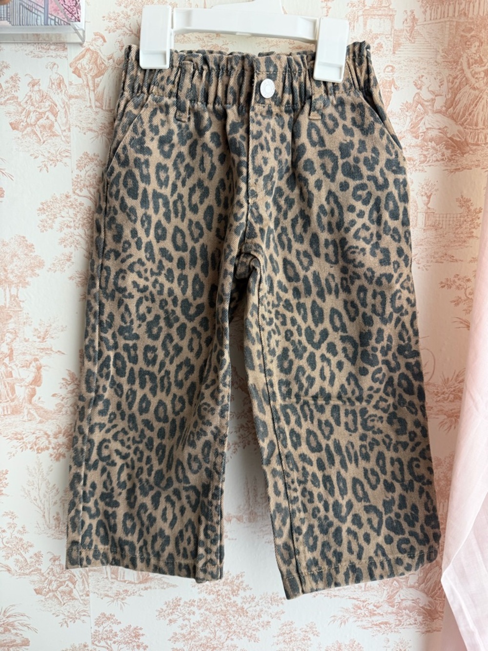 Kids Leopard Print Pull-On Pants - Tan/Black Size 3t